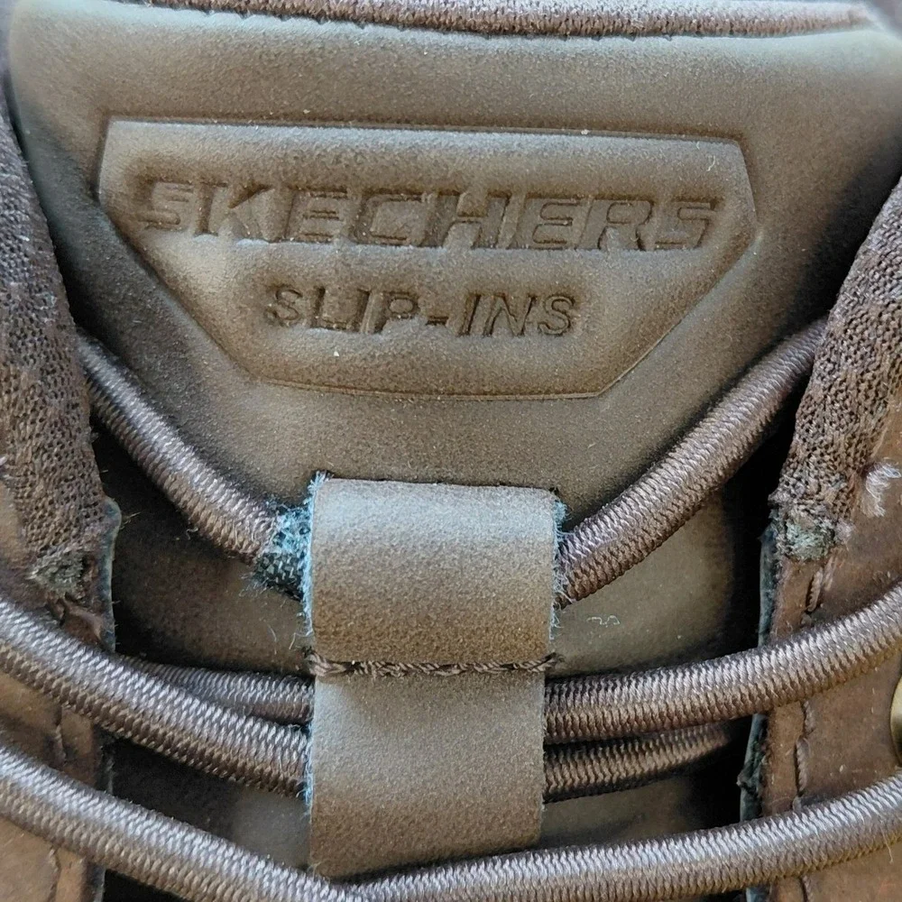 Skechers Mens Slip-in Relaxed Fit Parson Trestman Cocoa Brown Leather 205307 8.5